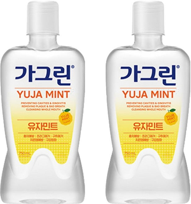 가그린 구강세정제 유자민트향, 750ml, 2개