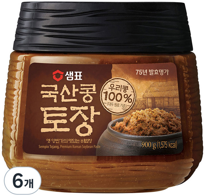 샘표 국산콩 토장, 900g, 6개