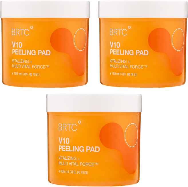 BRTC. V10維他命去角質爽膚棉 165ml, 80片, 3罐