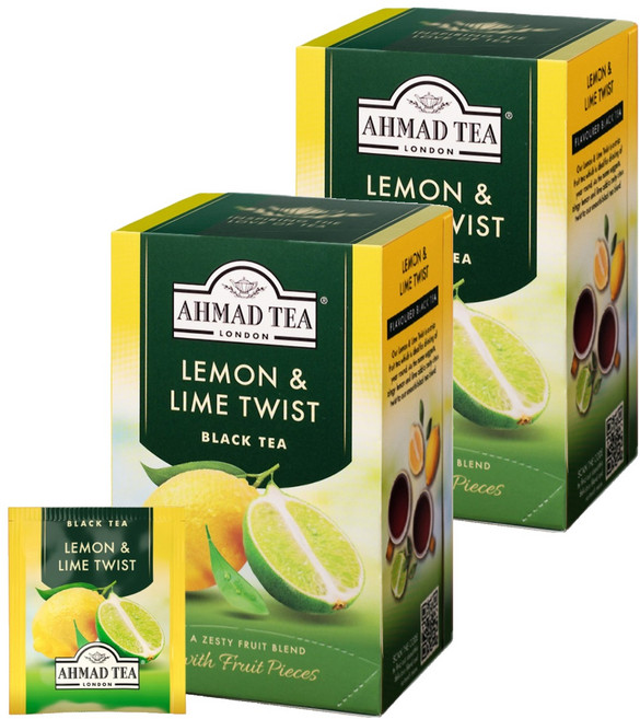 AHMAD TEA 檸檬萊姆紅茶茶包, 2g, 20包, 2盒