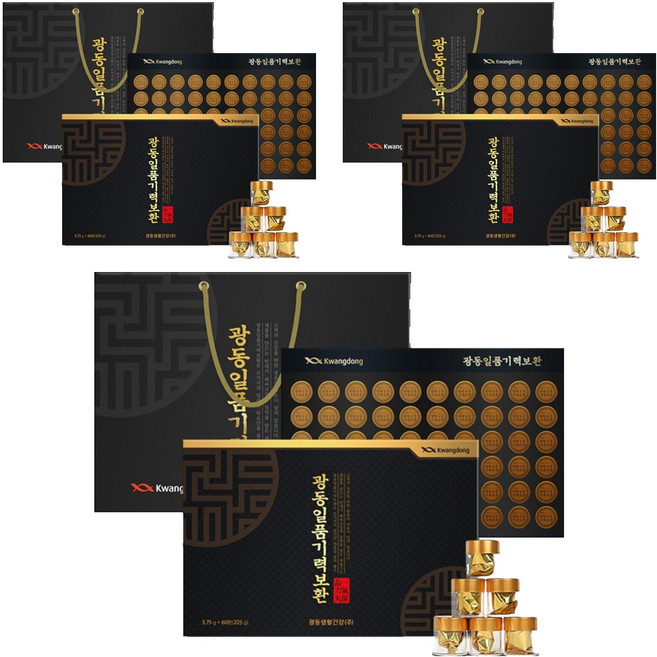 광동 일품기력보환 60환 + 쇼핑백 세트, 225g, 3개
