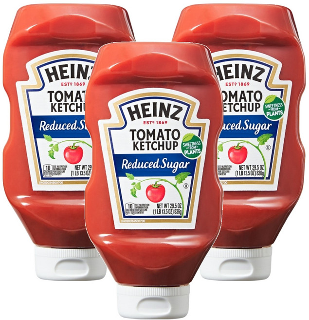 하인즈 리듀스드 슈가 토마토 케찹, 836g, 3개