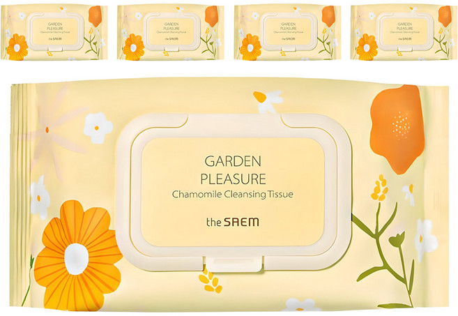 더샘 가든 플레져 캐모마일 클렌징 티슈, 100매입, 5개