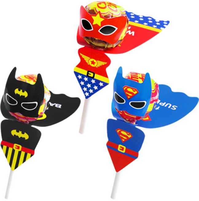 인디케이 날아라 히어로 3종 막대사탕 페이퍼 120set, 혼합 색상, 1세트