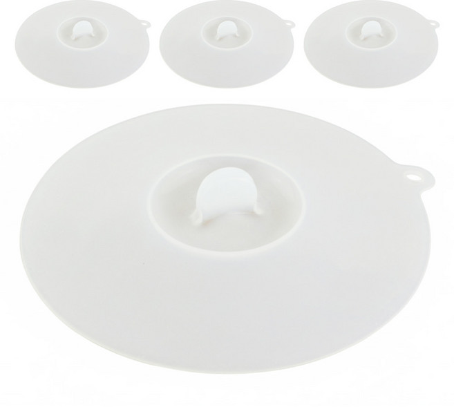 小麥購物 矽膠杯蓋, 白色, 4個