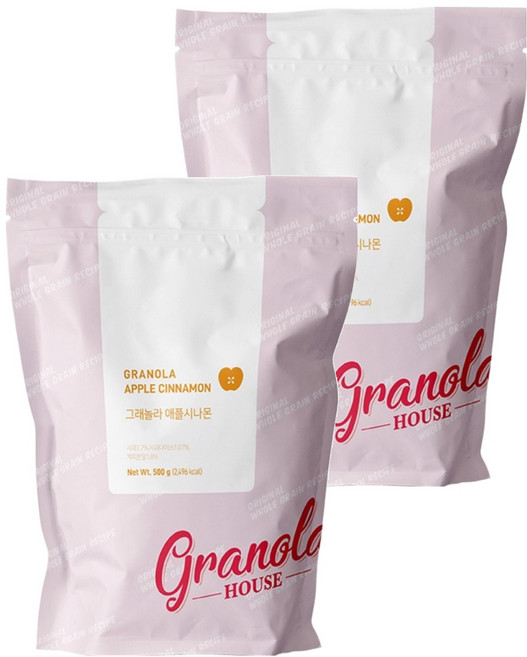 그래놀라하우스 그래놀라 애플시나몬 리필용, 500g, 2개