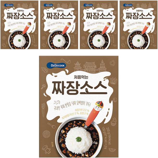 베베쿡 처음먹는 덮밥 소스, 짜장, 200g, 5개