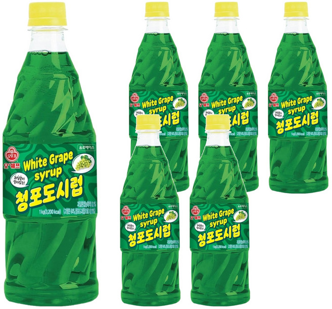 오쉐프 청포도시럽, 6개, 1kg