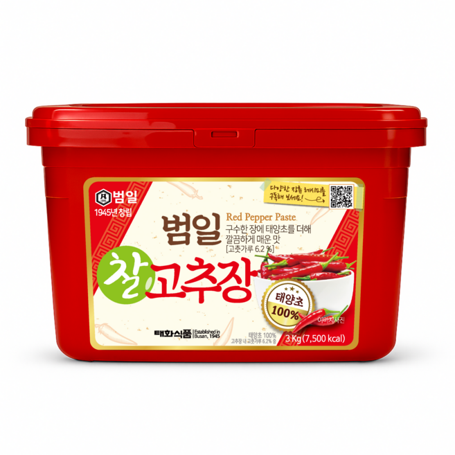 Taehwafood 韓國辣椒醬, 3kg, 1盒