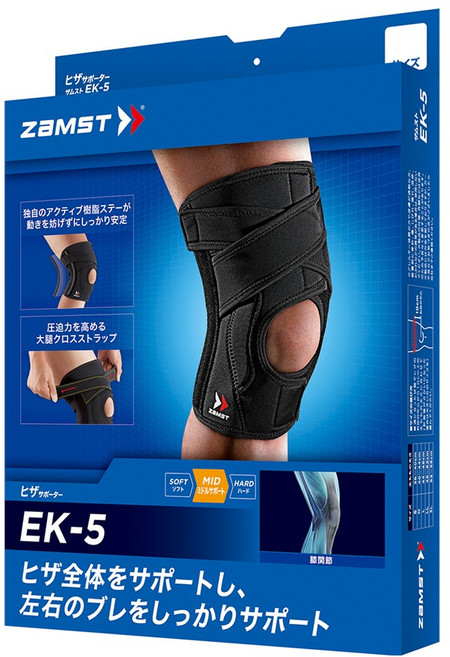 ZaMST 贊斯特 中度防護膝護具 EK-5, 黑色, 1個
