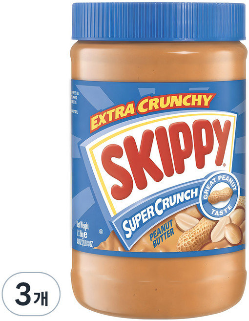 스키피 수퍼크런치 땅콩버터, 1.13kg, 3개