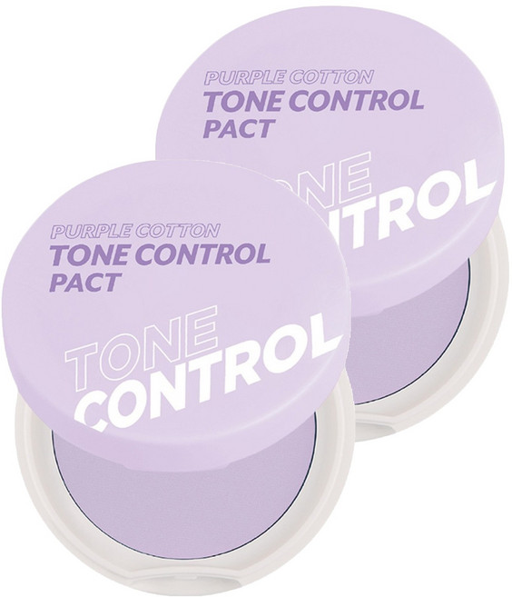 i'm meme 我愛光透柔焦蜜粉餅 去黃校色 透明肌膚 油水平衡, Cream Purple, 2個