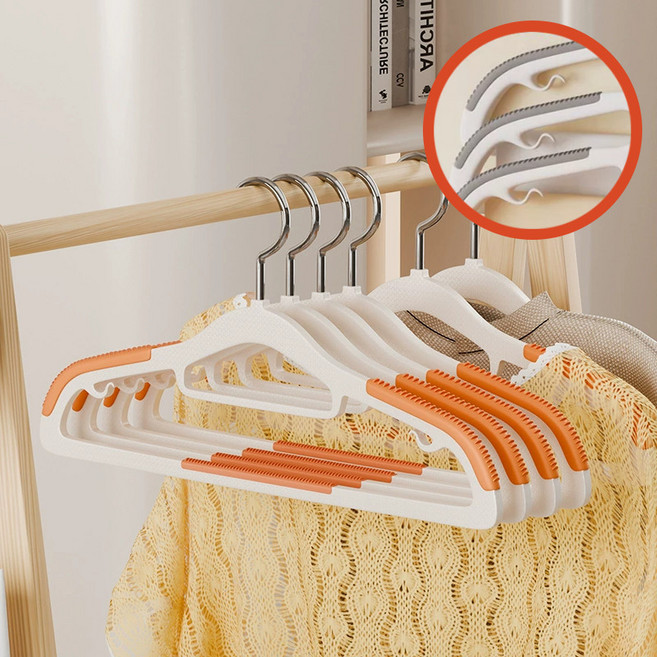 솔브리빙 논슬립 내구성 좋은 고급형 옷걸이, 주황색, 10개