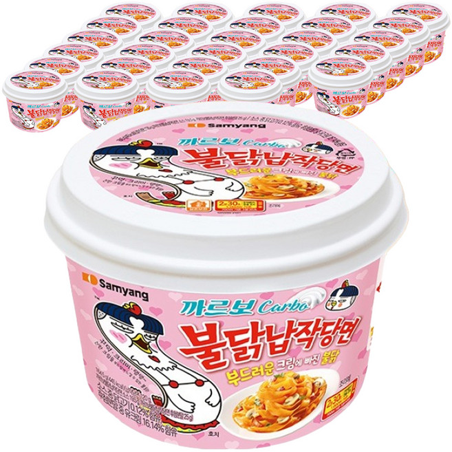 불닭 납작당면 까르보 164.5g, 36개