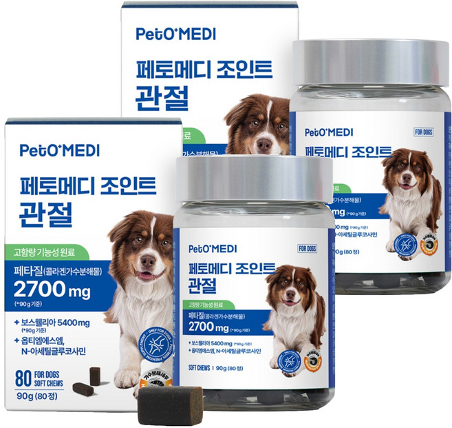 페토메디 강아지 영양제, 80정, 뼈/관절강화, 2개