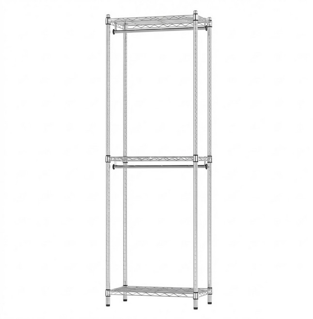 KI WISH 居家生活 三層衣櫥架 無布套, 銀色