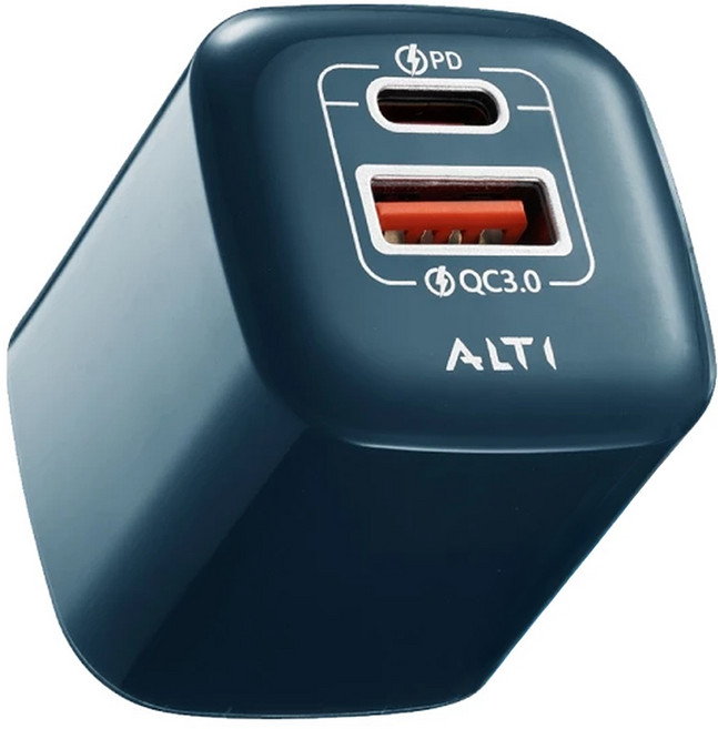 ALTI FUN芯充 35W 2埠 充電頭 PD+QC Type-C+USB輸出 藍色
