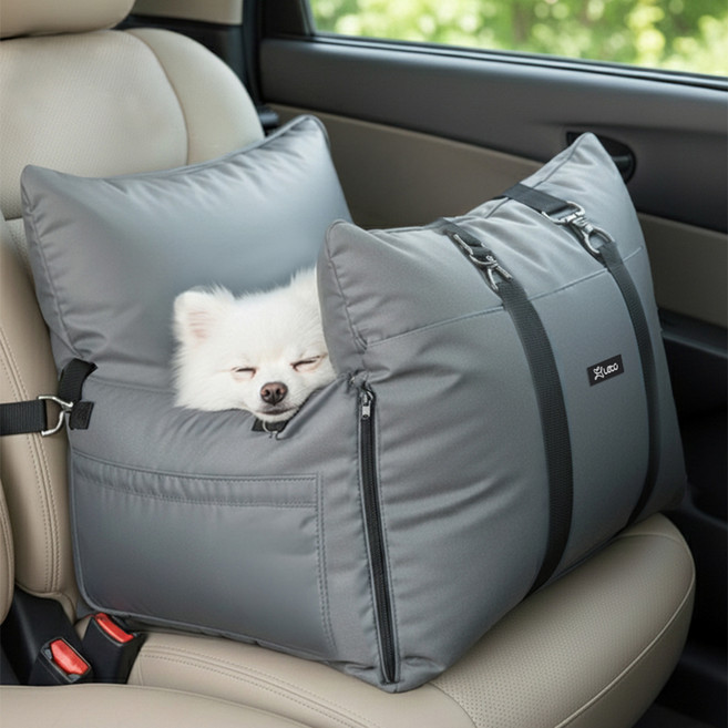 레토 강아지 프리미엄 방수 분리형 카시트, 그레이, 1개