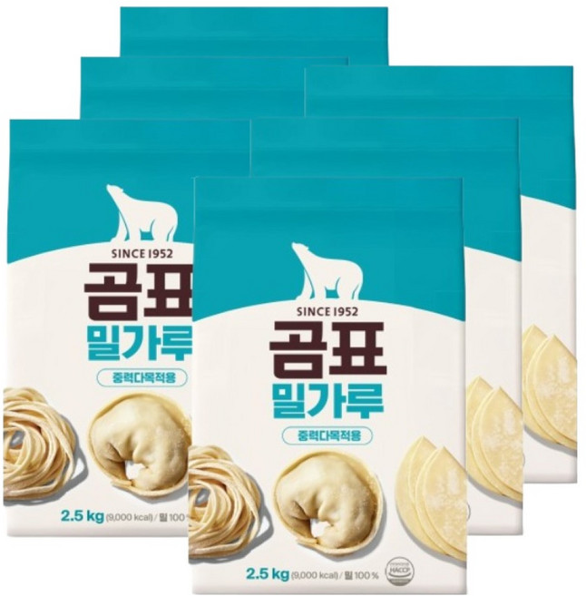 곰표 밀가루 중력다목적용, 2.5kg, 6개