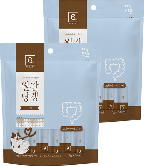 브리더랩 고양이 월간냥갱 참치 30개입, 2개, 240g, 참치맛
