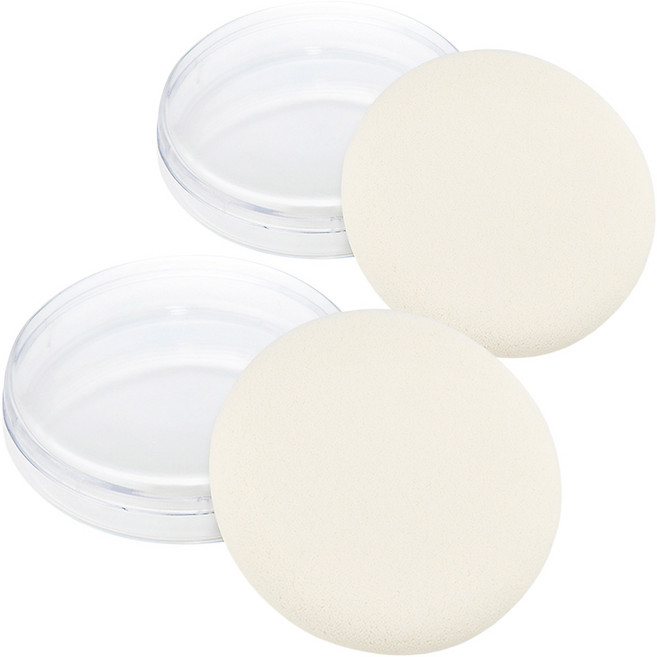 더페이스샵 데일리 뷰티툴즈 촉촉 케론 퍼프 90파이 + 케이스, 혼합색상, 2개