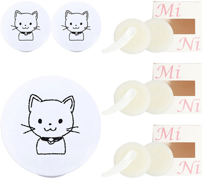 셀프천사 미니 DIY 비비 쿠션 케이스 5g, 화이트 고양이, 3개