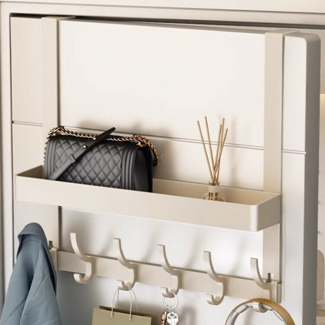르벤아트 문걸이 도어행거 무타공 선반 벽걸이 12구 42.5 x 40 cm, 화이트, 1개