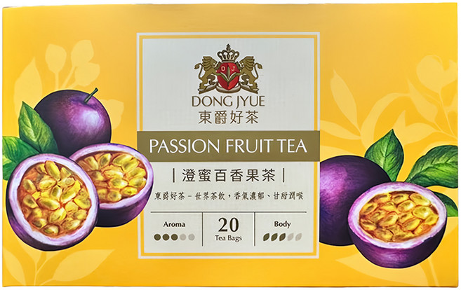 DONG JYUE 東爵好茶 澄蜜百香果茶, 2g, 20包, 1盒