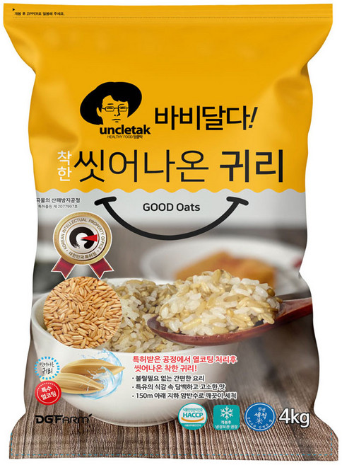 엉클탁 바비달다 씻어나온 귀리, 4kg, 1개
