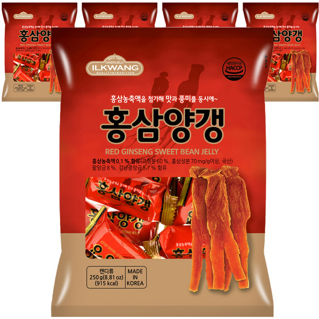 일광제과 홍삼양갱, 250g, 5개