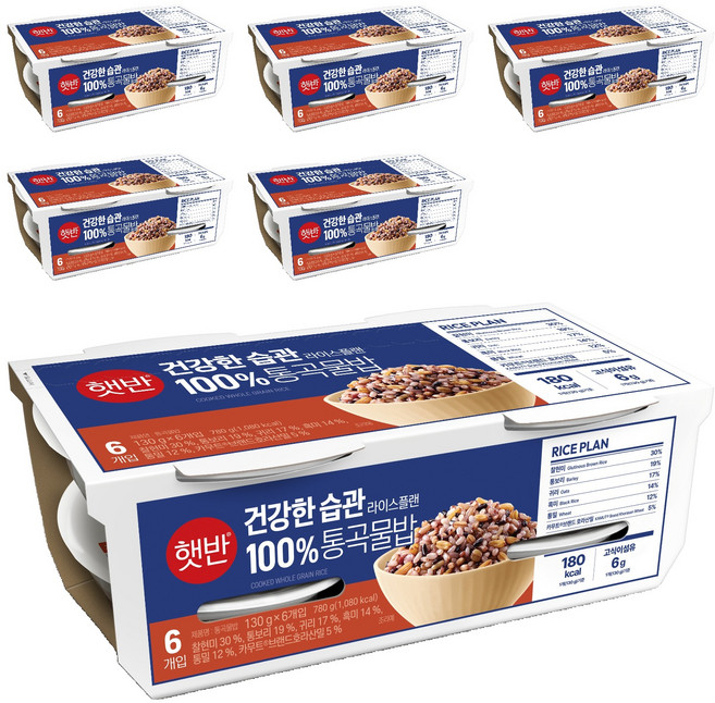 햇반 통곡물밥, 130g, 36개