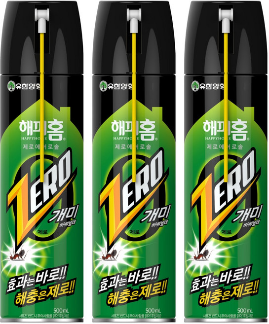해피홈 제로 에어로솔 살충제, 500ml, 3개