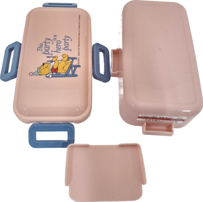 Skater 銀離子微波四扣單層便當盒 530ml, 維尼, 1個