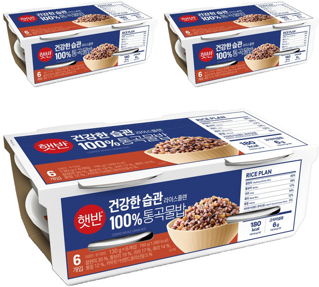 햇반 통곡물밥, 130g, 18개
