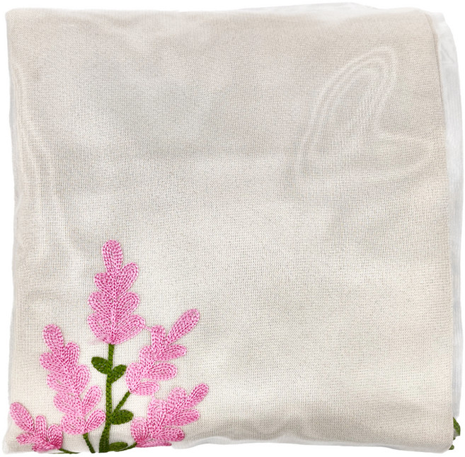 小銅板 雙層刺繡窗簾, 浪漫薰衣草米