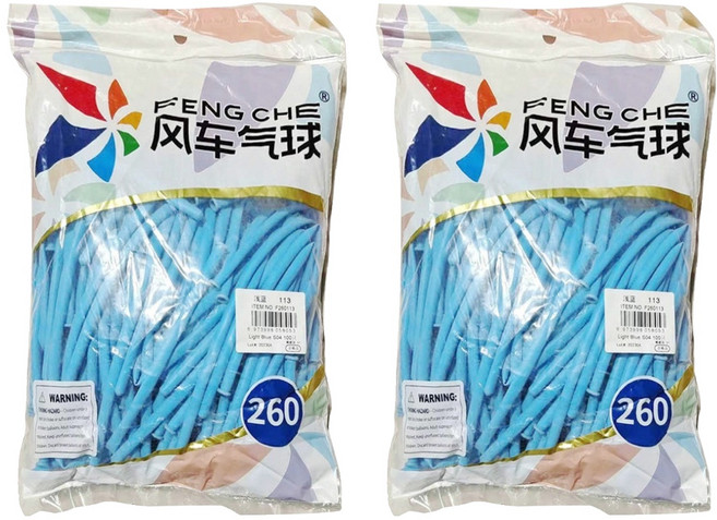 風車氣球 氣球 260, 淺藍, 2包