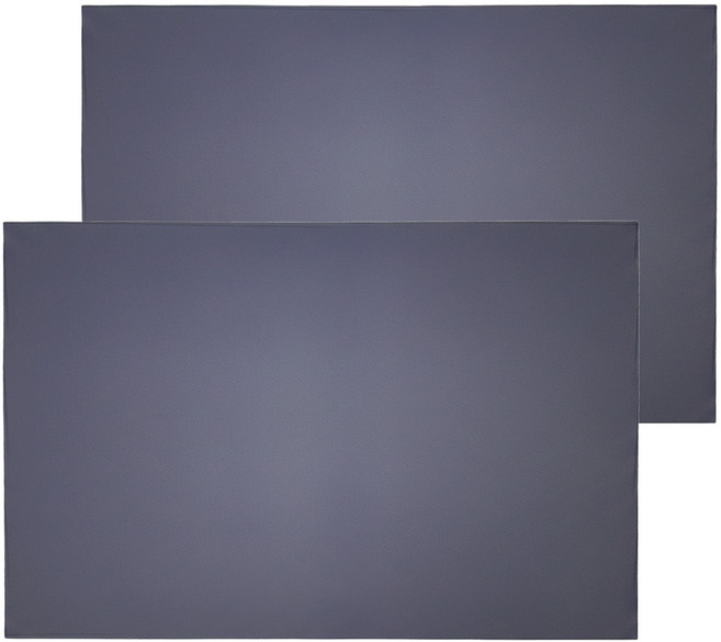 咪咪購物 北歐色系隔熱防水皮革餐墊2入, 40 x 35cm, 灰黛藍, 2入