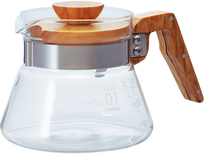 HARIO 好璃奧 V60橄欖木40好握咖啡壺 VCWN-40-OV, 咖啡壺, 400ml, 1個