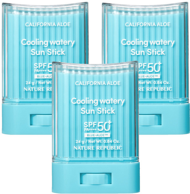네이처리퍼블릭 캘리포니아 알로에 쿨링 수분 선스틱 SPF50+ PA++++, 24g, 3개