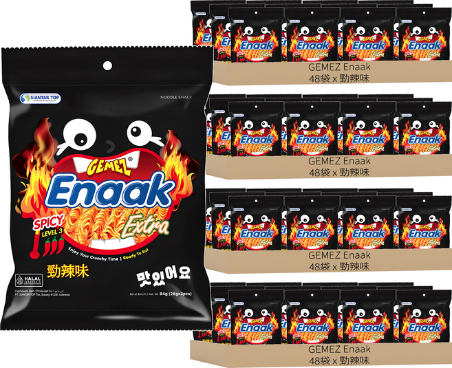 GEMEZ Enaak 韓式小雞麵 勁辣味, 84g, 192袋