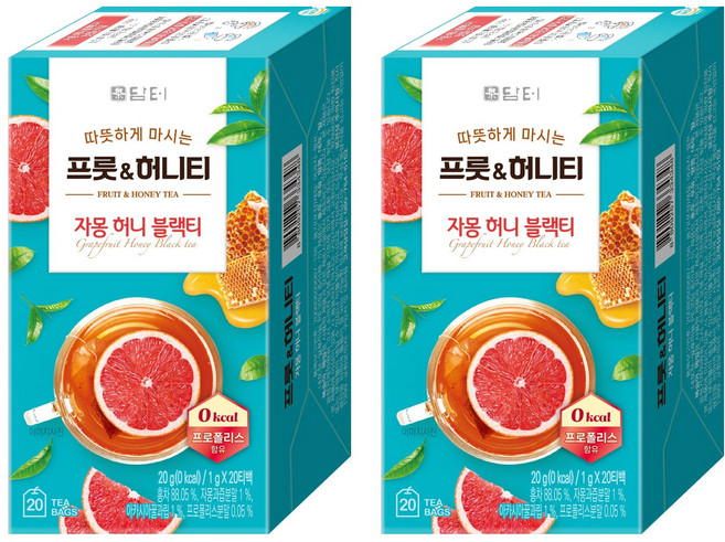 담터 프룻 앤 허니 자몽허니블랙티, 1g, 20개입, 2개