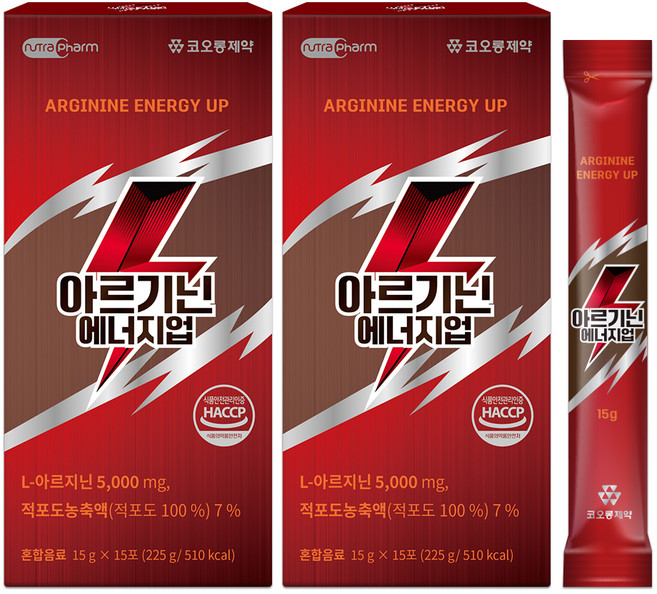 코오롱제약 뉴트라팜 아르기닌 에너지업, 225g, 2개