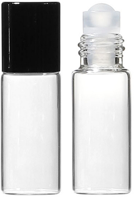 강군샵 롤온 향수 공병 3ml, 30개, 투명(용기) + 블랙(캡)