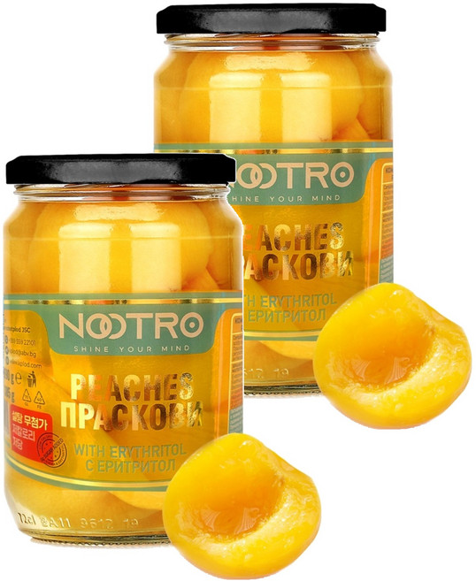 Nootro 低糖 低卡路里 甜菊糖 黃桃, 690g, 2個