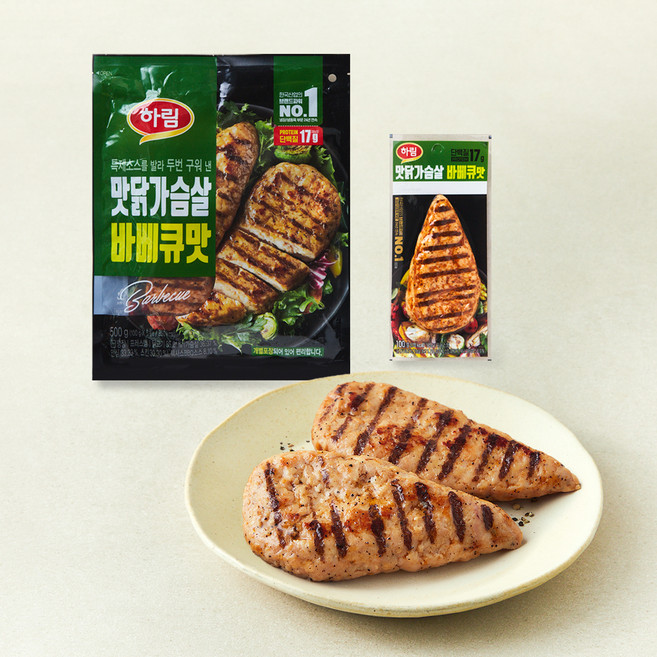 하림 맛닭가슴살 바베큐맛, 100g, 5개입, 1개