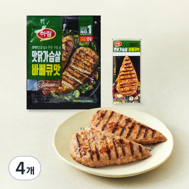 하림 맛닭가슴살 바베큐맛, 100g, 5개입, 4개