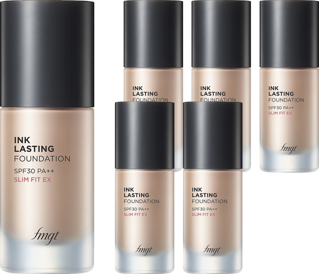 fmgt 잉크래스팅 파운데이션 슬림핏 이엑스 30ml, V201 애프리콧베이지, 6개