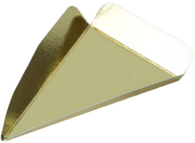 천운패키지 조각케익 종이받침 삼각 3호 100p, 금색, 1세트