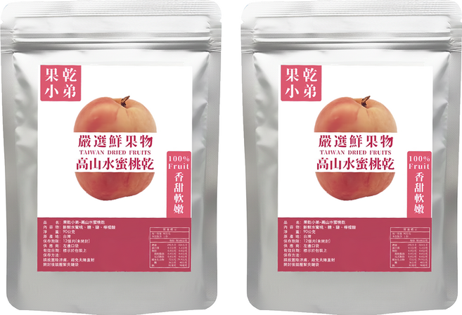 果乾小弟 高山水蜜桃乾, 90g, 2包