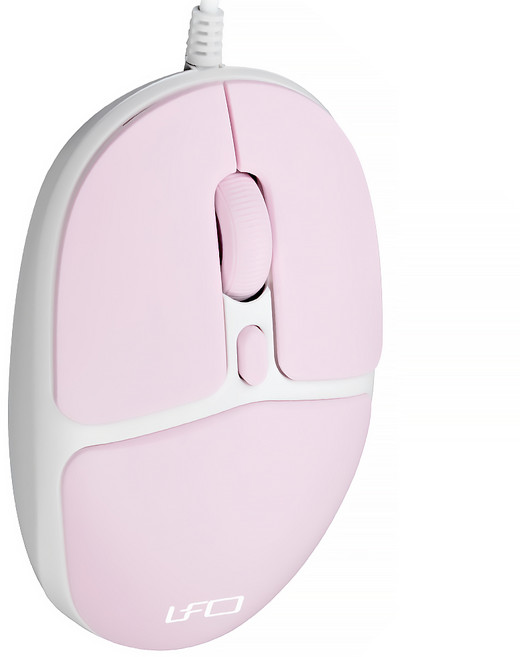 INTOPIC 廣鼎 光學 靜音 Wired 滑鼠 粉紅色 1600 DPI MS-Q113